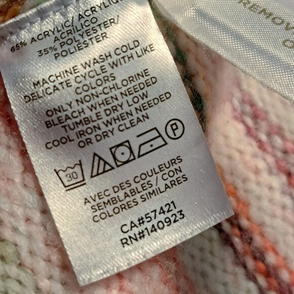 Lou & Grey for Loft Pink Space Dye Rainbow Pullover Sweater with Slits XS/S - Picture 3 of 5